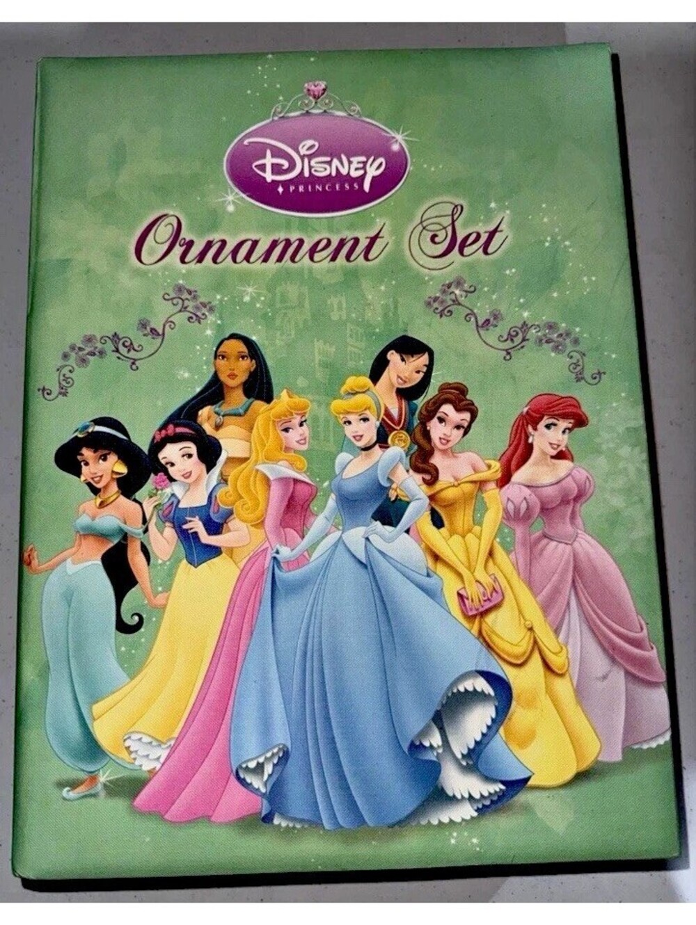 Rare Disney Princess 2007 Ornament Set Complete 8 Ornaments Scholastic Christmas